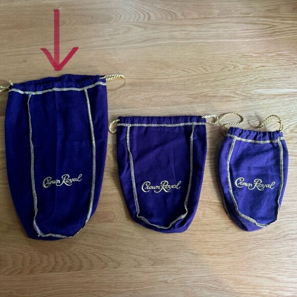 CROWN ROYAL Purple + Gold Drawstring Bag 13" - Picture 4 of 10